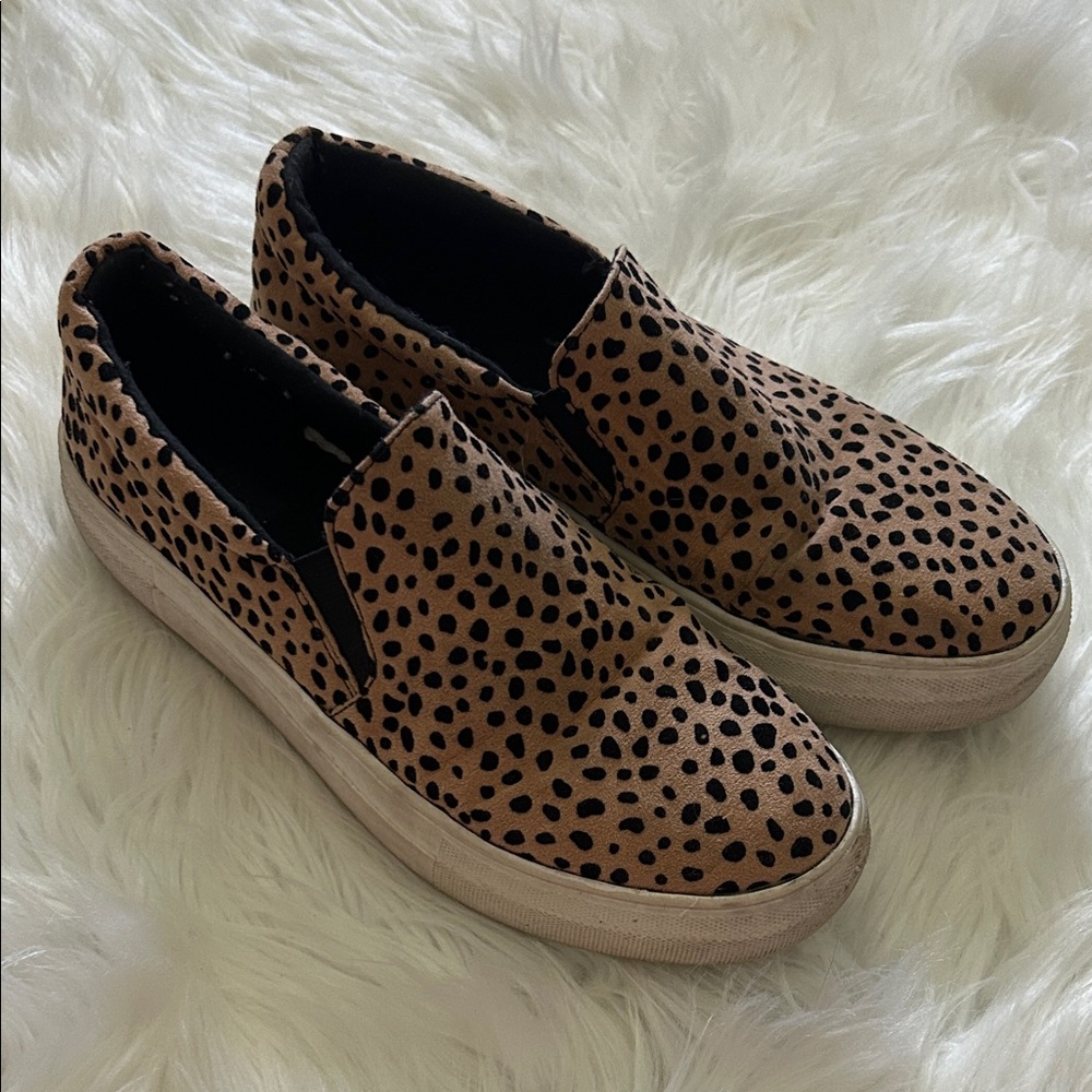 Spotted Tan Slip-On Sneakers